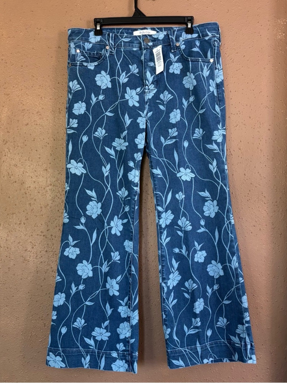 Torrid Belle Isle Aquinnah High Rise Flare Ankle Floral Jeans Blue 10 Tall NWT